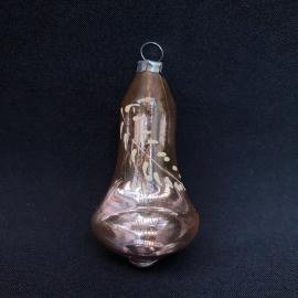 Винтажная елочная игрушка колокольчик полульдинка, стекло. СССР