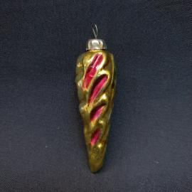 Винтажная елочная игрушка сосулька, стекло. СССР