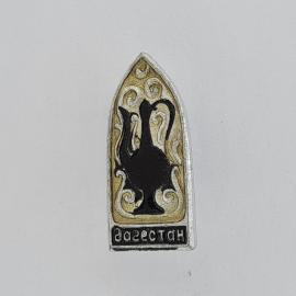 Значок СССР. Казахстан, лебедь и орнамент. Винтажный значек.