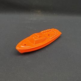 Винтажная игрушка СССР. Пластмассовый катер для воды, советская детская игрушка оранжевого цвета