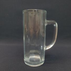 Кружка стеклянная винтажная СССР. Граненая форма, с ручкой, для воды и прохладительных напитков