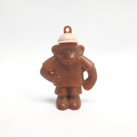 Винтажная игрушка подвеска СССР. Обезьянка в шляпе, пластиковая фигурка для коллекции