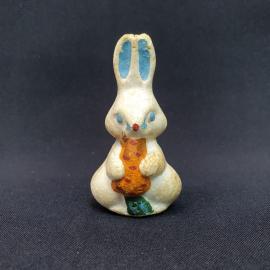 Елочная игрушка новогодняя. Винтажная ссср, зайчик с морковью, коллекционный праздничный декор