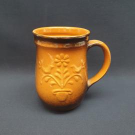Кружка пивная, керамическая, винтажная. Роспись цветами.
