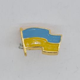 Значок СССР. Флаг с голубой и желтой полосой, республика. Винтажный значек.