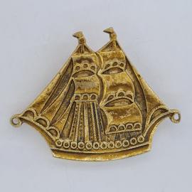 Значок СССР. Парусник, корабль, морская тематика. Винтажный значек.