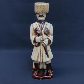 Винтажный графин  штоф СССР. Керамическая фигура джигит в папахе, декоративный сосуд для напитков
