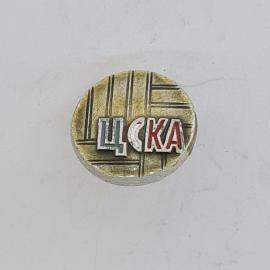Значок СССР. ЦСКА, спорт, надпись на круглом фоне. Винтажный значек.