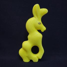 Винтажная игрушка СССР. Пластмассовый ослик с отверстием, детская фигурка советского периода