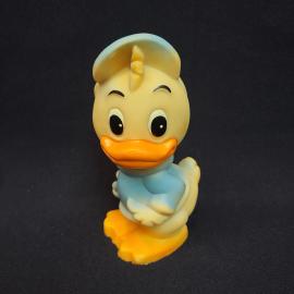 Винтажная игрушка СССР. Утенок в кепке, резиновая фигурка для коллекции и домашнего декора