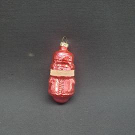 Винтажная елочная игрушка СССР. Стеклянный Дед Мороз в красной шубе, новогоднее украшение