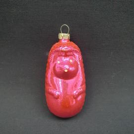 Елочная игрушка ежик из стекла. Винтажный новогодний декор СССР для коллекции и интерьера