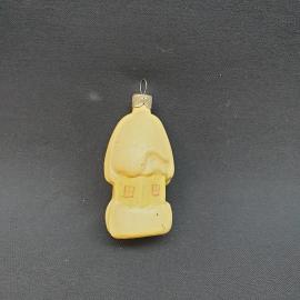 Винтажная елочная игрушка СССР. Домик под снегом, стеклянное новогоднее украшение советской эпохи
