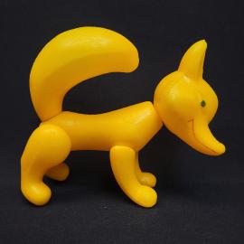 Винтажная игрушка СССР. Пластмассовая лиса с подвижными деталями, детская фигурка советская