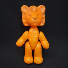 Винтажная игрушка СССР. Пластиковый лев с подвижными лапами и хвостом, детская фигурка СССР