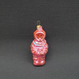 Винтажная елочная игрушка СССР. Стеклянный космонавт в скафандре, подвесное украшение