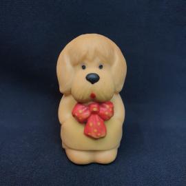 Винтажная игрушка СССР. Резиновая собачка с бантом, коллекционная фигурка для интерьера