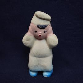 Винтажная игрушка СССР. Резиновая фигурка мальчик в кепке, коллекционная детская игрушка