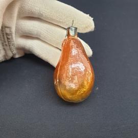 Винтажная елочная игрушка СССР. Стеклянная груша для новогоднего декора, подвесное украшение
