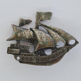 Значок СССР. Парусный корабль, морская тематика. Винтажный значек.