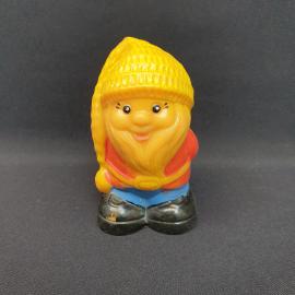 Винтажная игрушка СССР. Резиновая фигурка гном в шапке, советский персонаж для коллекции