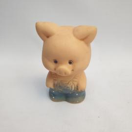 Винтажная игрушка ссср. Резиновый поросенок в штанишках, советская фигурка для коллекции