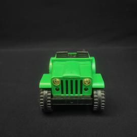 Винтажная игрушка СССР. Пластмассовый джип внедорожник, детская машинка зеленого цвета
