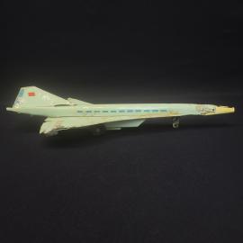 Винтажная игрушка СССР. Металлический самолет с колесами, коллекционная модель для интерьера