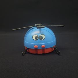 Винтажная игрушка СССР. Вертолет каталка пластмассовый с подвижным винтом и глазами