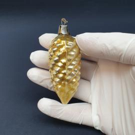 Елочная игрушка шишка из стекла. Винтажный новогодний декор СССР для праздничного оформления