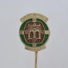 Значок СССР. Зелена Гура, Польша, 1842, ворота, городской сюжет. Винтажный значек.