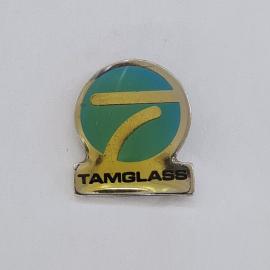 Значок СССР. TAMGLASS, промышленность, эмблема с надписью. Винтажный значек.