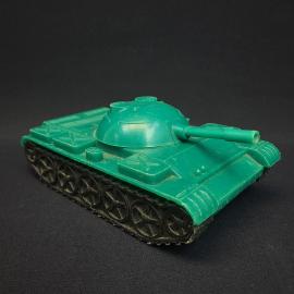Винтажная игрушка СССР. Пластмассовый танк на гусеницах, коллекционная модель для полки