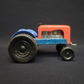 Винтажная игрушка СССР. Трактор детский металлический с пластиковыми деталями, для коллекции