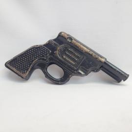 Винтажная игрушка СССР. Металлическая складная модель в форме пистолета для коллекции и декора