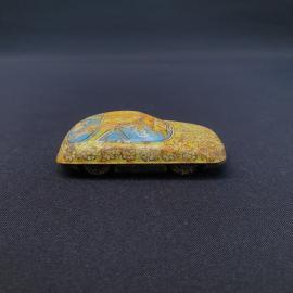 Винтажная машинка СССР. Жестяная игрушка с рисунком девочки и цветочным орнаментом