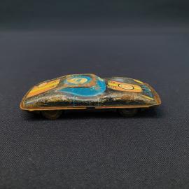 Винтажная жестяная машинка СССР. Гоночный автомобиль с рисунком, коллекционная игрушка