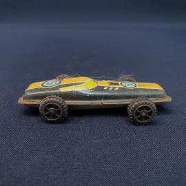 Винтажная машинка гоночная СССР. Металлическая игрушка на колесах с номером 5 коллекционная