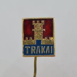 Значок СССР. Тракай, башня и крепость, город Литва. Винтажный значек.