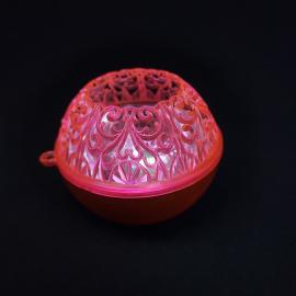 Елочная игрушка новогодняя. Винтажная ссср, шар ажурный пластиковый с зеркальной вставкой
