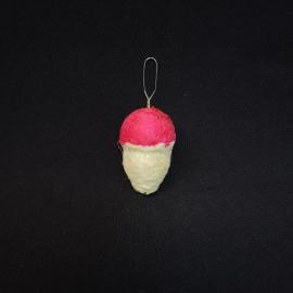 Елочная игрушка новогодняя винтажная СССР. Подвеска на елку в форме сосульки из ваты