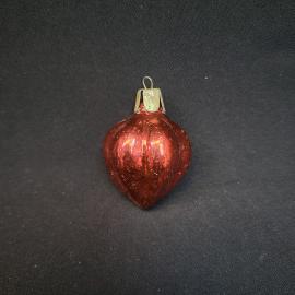 Елочная игрушка новогодняя. Винтажная ссср, стеклянная подвеска шишка красного цвета
