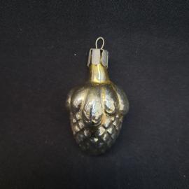 Елочная игрушка новогодняя. Винтажная шишка СССР стеклянная, подвесное украшение для елки
