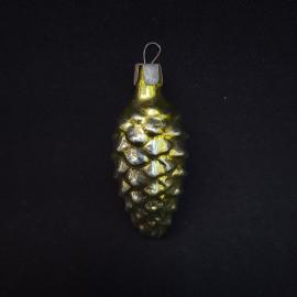 Елочная игрушка новогодняя. Винтажная шишка СССР из стекла для праздничного декора елки