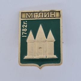 Значок СССР. Мглин 1782, Брянская область, герб города с тремя башнями. Винтажный значек.