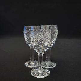 Винтажные рюмки из стекла с граненым узором, набор 3 штуки. СССР, для сервировки стола