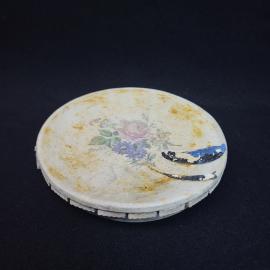 Винтажная подставка для мелочей СССР. Кировский фаянсовый завод, круглая с цветочным декором, фарфор