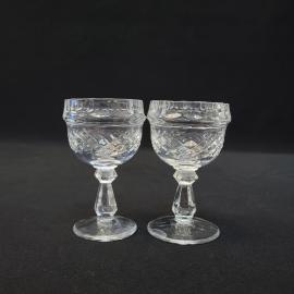 Винтажные рюмки СССР из стекла, набор 2 штуки. Граненые на ножке для сервировки стола