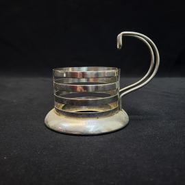Подстаканник винтажный, СССР. Металл, с крючком для подвеса и круглым основанием