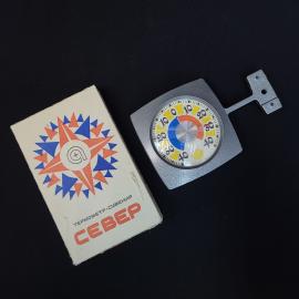 Термометр винтажный, СССР. Сувенир оконный, в коробке, Завод штурманских приборов, Ленинград